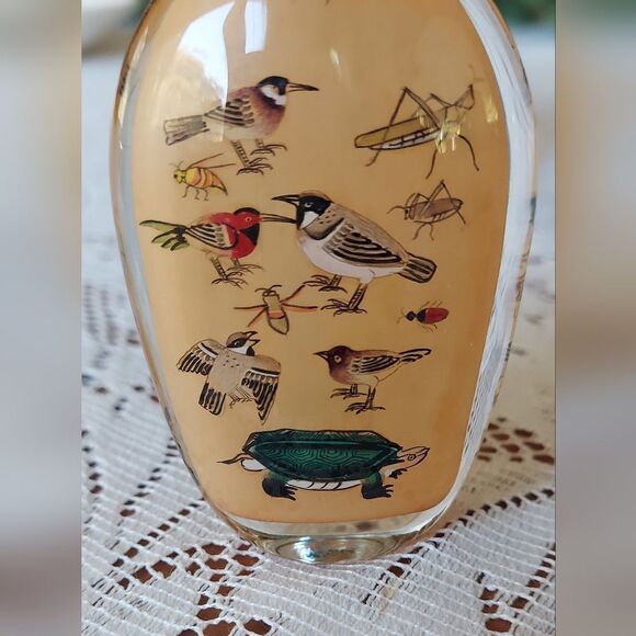 VTG Chinese Glass Snuff Bottle Inside Painting - Picture 6 of 9